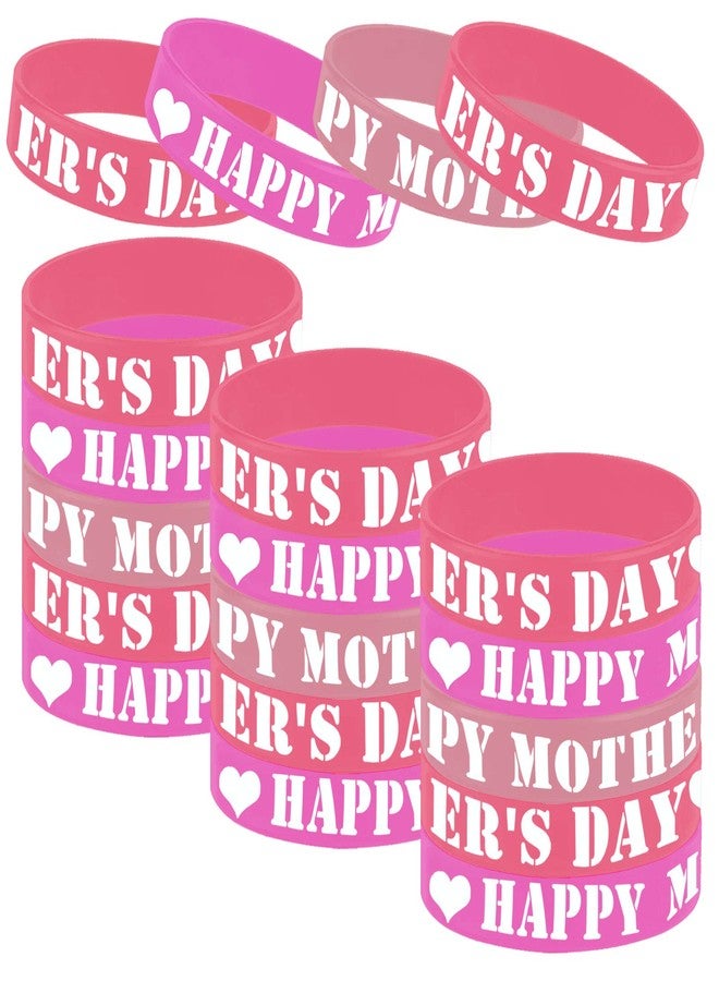 CupaPlay 24 PCS Mother's Day Party Favors Rubber Bracelets - Mothers Party Supplies Goodie Bag Stuffers Fillers Silicone Wristbands - Image 1