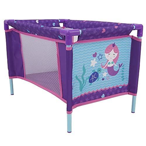 509 Crew Mermaid 21 Piece Set: Doll Stroll n Play & Care Set - Includes Stroller, Car Seat, Highchair, Play Yard, 15 Piece Accessories, & Diaper Bag/Handbag, Kids Pretend Play Ages 3+ (T818028) - Image 4