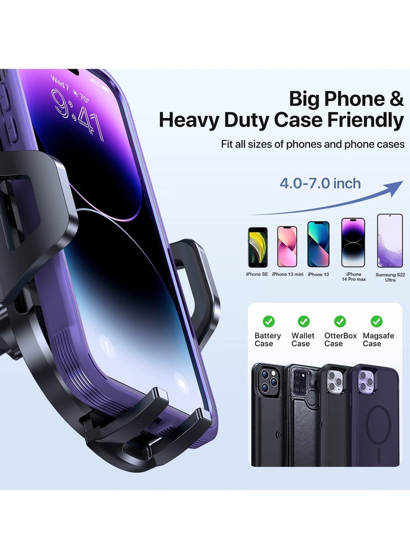 Upgraded 2-in-1 Car Phone Holder, Heat-Resistant Car Mobile Mount for Dashboard/ Windshield/ Air Vent, Ultra Stable Car Mobile Holder with Strong Suction Cup and Long Arm, Compatible with All Smartphones Like iPhone Samsung and Xiaomi. - Image 4