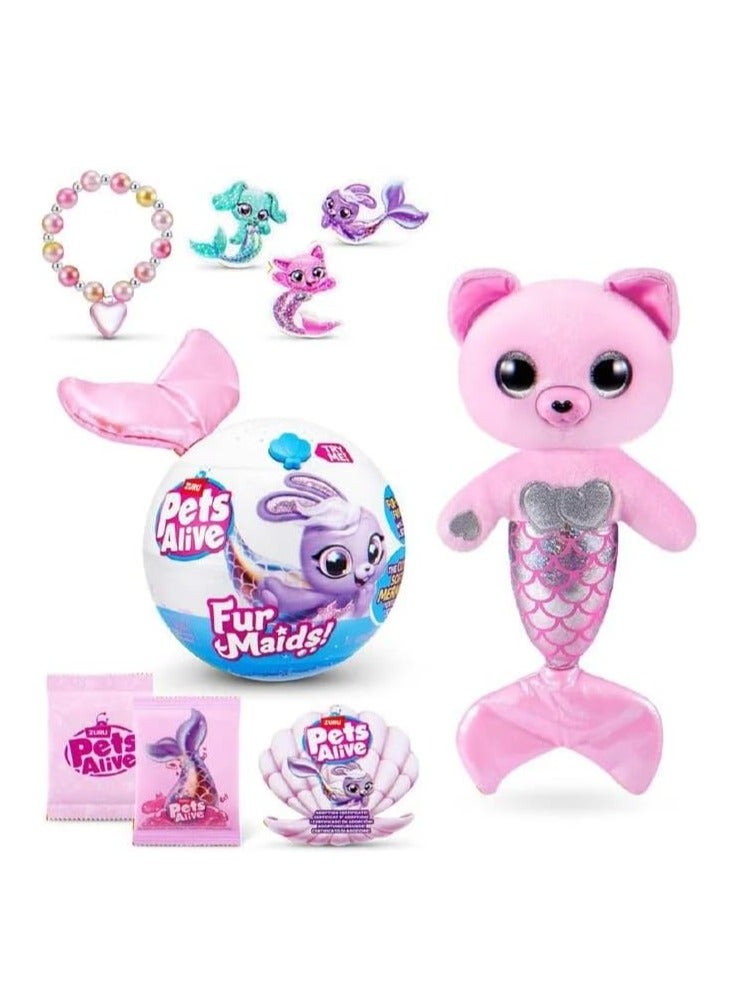 Pets Alive Furmaids Stuffed Animal, Surprises To Unbox, Including Mermaid Accessories For Shimmering Fun - Assorted/Style May Vary - Image 1