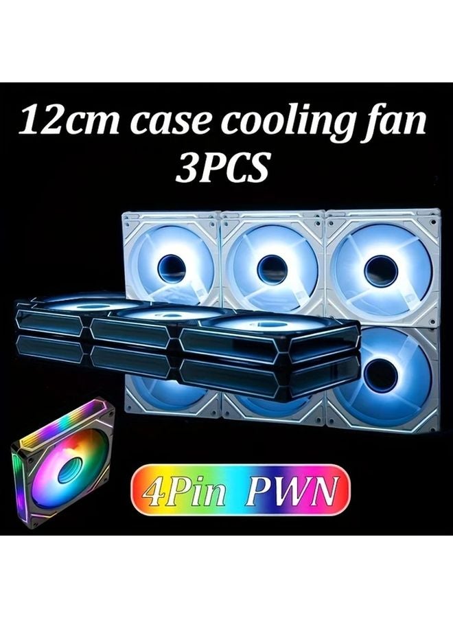 XFENGX Fan 6 Pro ARGB Aurora 3 قطع مروحة تبريد بيضاء أمامية متحكم في درجة الحرارة - Image 1