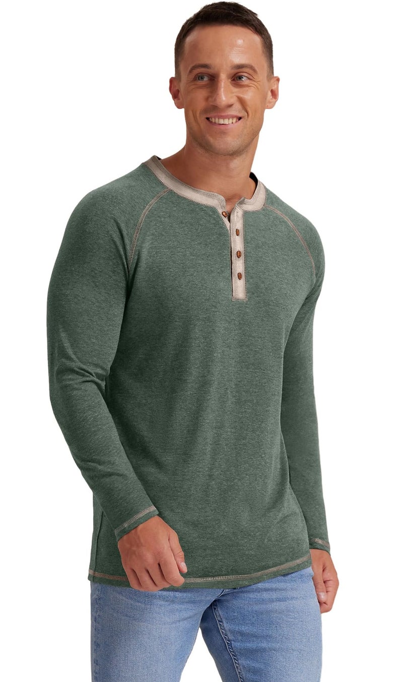 Sailwind Mens Henley Long Sleeve T-Shirt Cotton Casual Shirt - Image 5