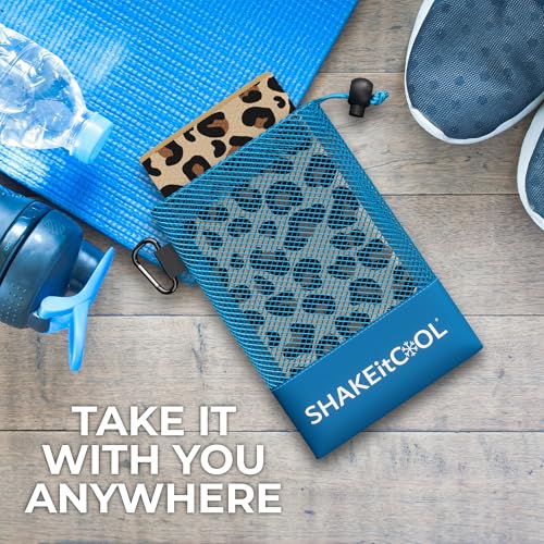 SHAKEitCOOL Extended Size Cooling Towel – Be Cool in Style - Heat Relief, Soft, Lightweight, Sun Protection, Easy Clean - Perfect for Biking, Hiking, Running, Yoga, Golf, Gardening - Cheetah Print M - Image 5