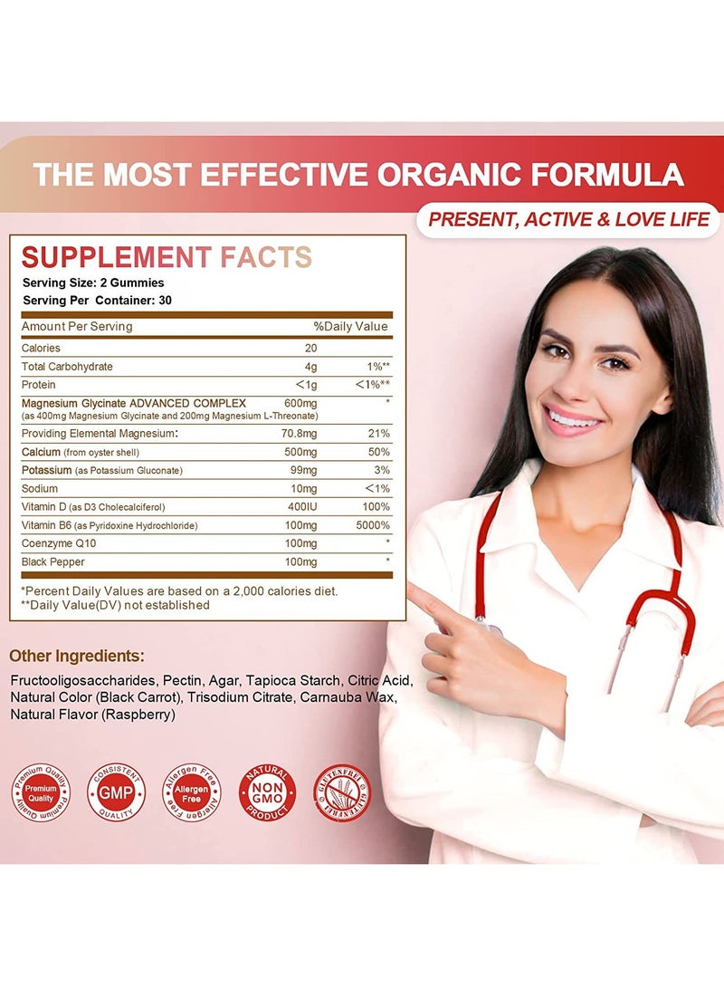 طريقة الرعاية جُويّات ماغنيسيوم غليسينيك عضوية 400 ملغ - دعم النوم، تخفيف التوتر واستعادة العضلات، خالية من الغلوتين وغير معدلة وراثيًا، 60 قطعة - Image 4