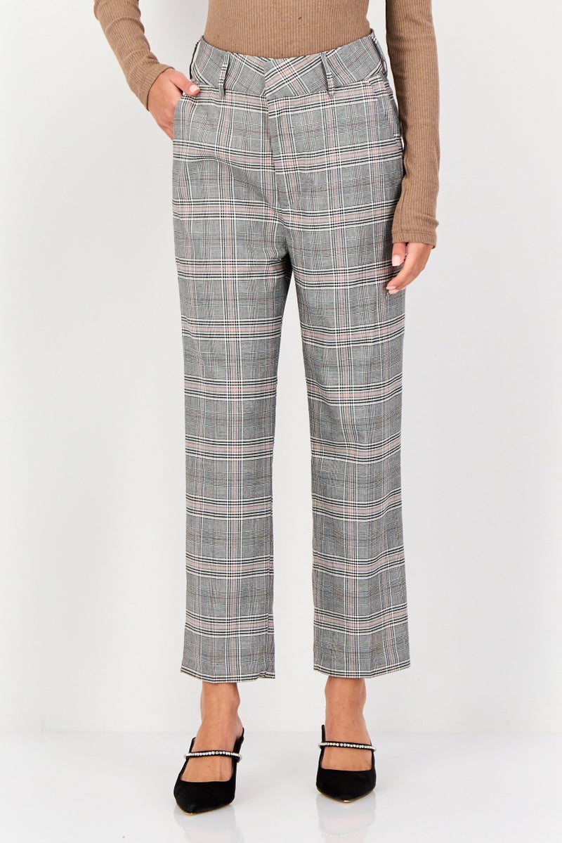 Reiko Women Regular Fit Plaid Dress Pants, Multicolor - Image 1