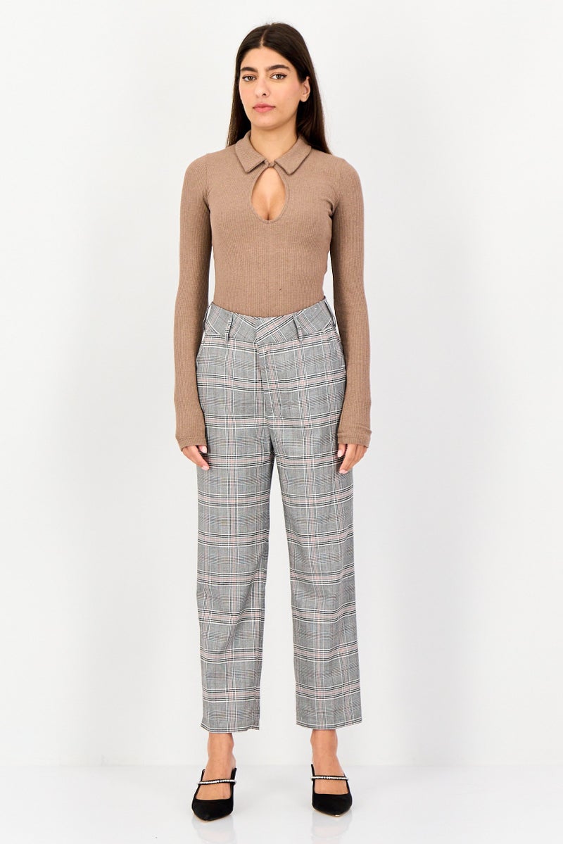 Reiko Women Regular Fit Plaid Dress Pants, Multicolor - Image 4