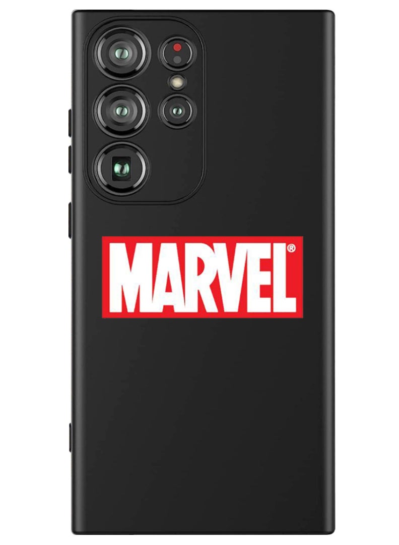 Theodor Protective Slim Fit Case Liquid Silicone Cover with Full Body Protection Anti-Scratch Shockproof Case For Samsung Galaxy S24 Ultra (Black) - Marvel - Image 1