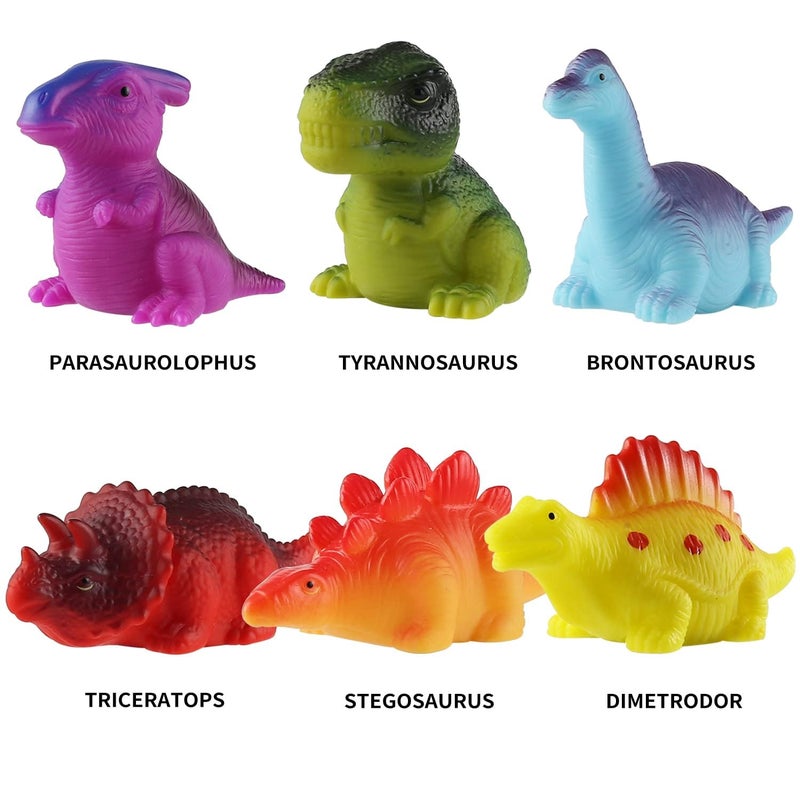 MAPIXO 6 Packs Light-Up Floating Dinosaur Bath Toys Set, for Baby Toddler Nephew in Birthday Christmas Easter , Great Water Bathtub Shower Pool Bath Toy for Children Preschool - Image 4