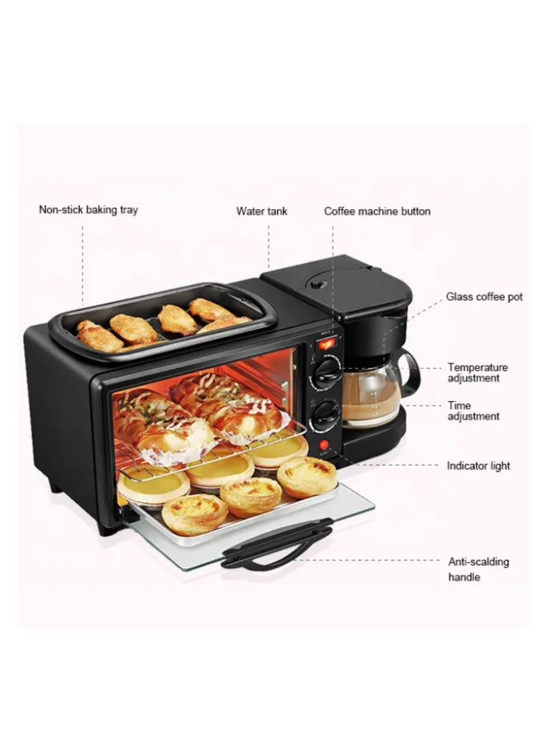 SILVER CREST - 3-in-1 Multifunctional Breakfast Maker With Coffee Pot And Frying Pan & Oven - Image 1