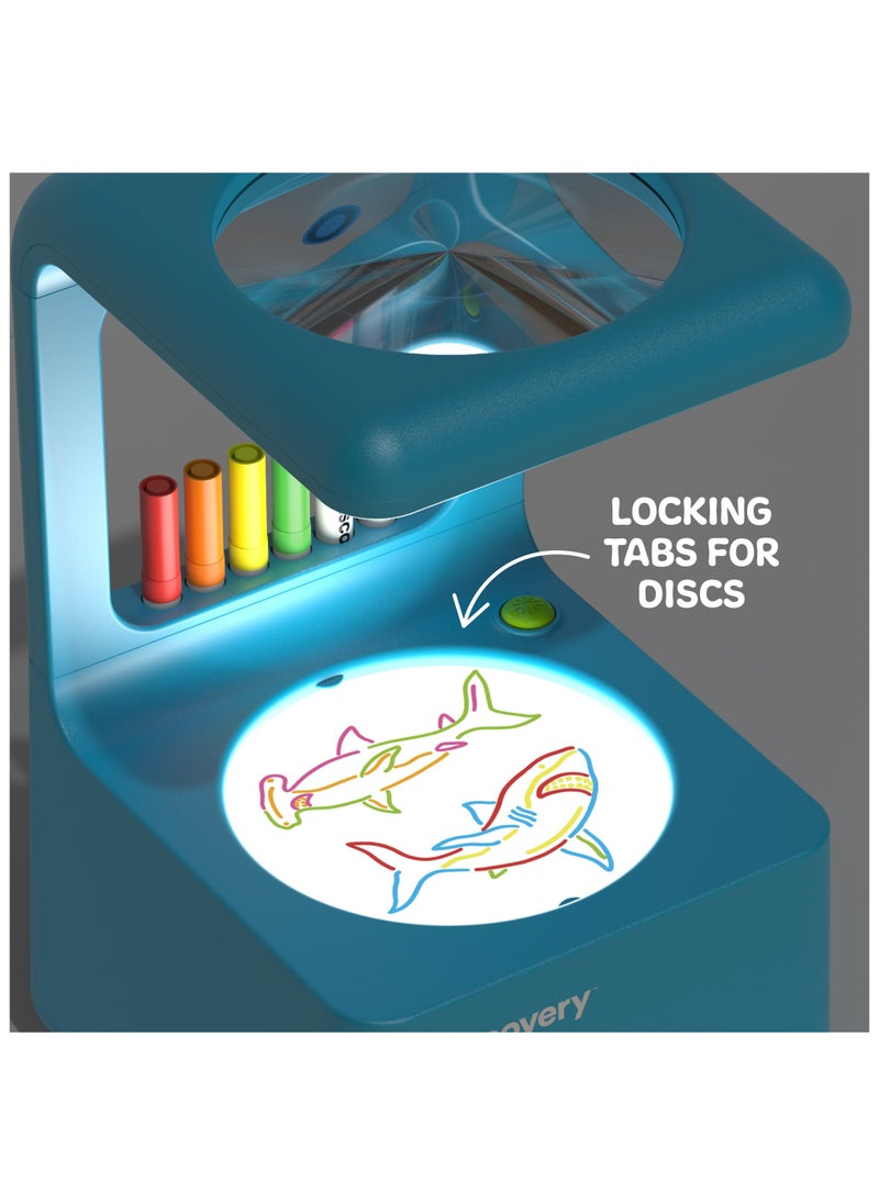 Discovery Discovery Kids Wall and Ceiling  Doodle Sketch Projector STEM Light Art Station, with Six Colour Markers  - Image 4