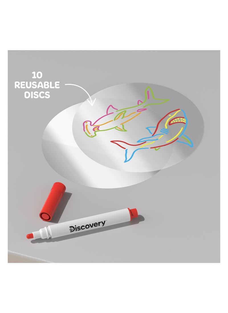 Discovery Discovery Kids Wall and Ceiling  Doodle Sketch Projector STEM Light Art Station, with Six Colour Markers  - Image 5