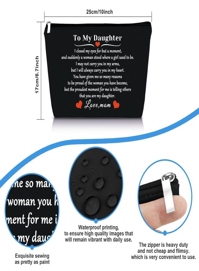 هدية من الأم لابنتها: حقيبة مكياج، حقيبة مستحضرات تجميل، هدية عيد ميلاد أو تخرج أو هدية زفاف، هدية لابنة بالغة، هدية لحفل توديع العزوبية، حقيبة مكياج سوداء - Image 2