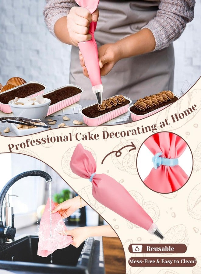 YQER 100 Pack Mini Baking Cups with Lids and Spoons Sealing Sticker and Pipping, Pink - Image 4