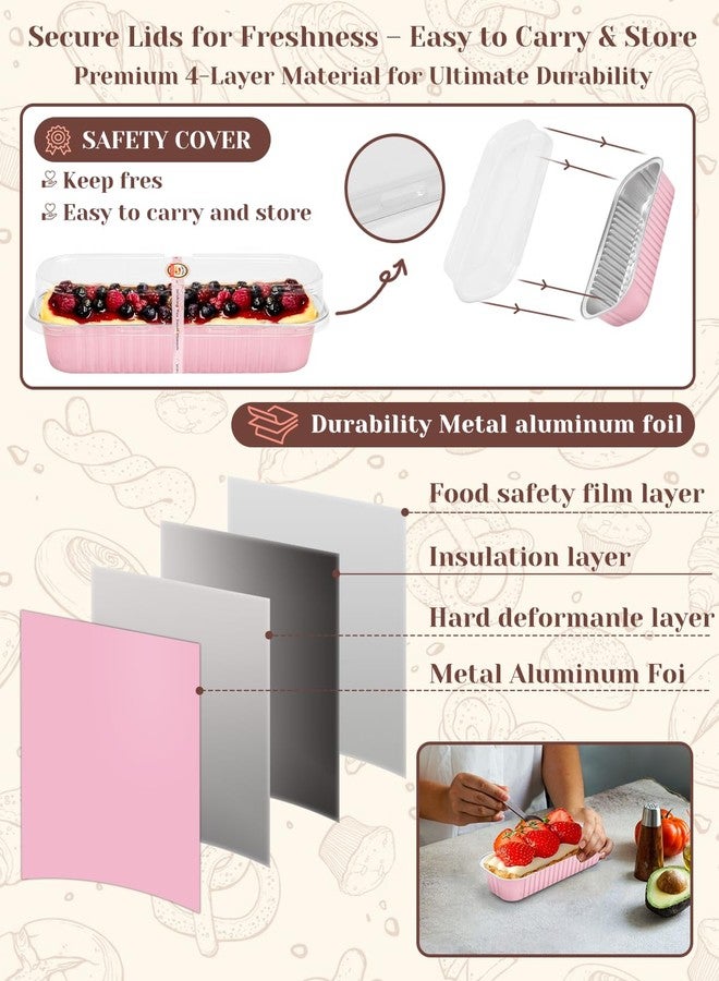YQER 100 Pack Mini Baking Cups with Lids and Spoons Sealing Sticker and Pipping, Pink - Image 3