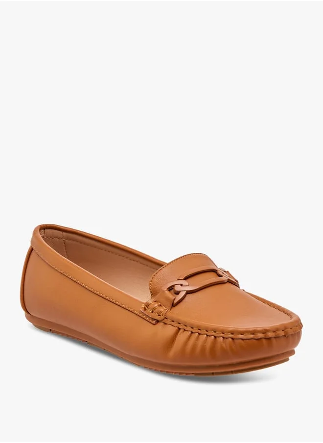 لو كونفورت Women Metal Accent Slip-On Loafers