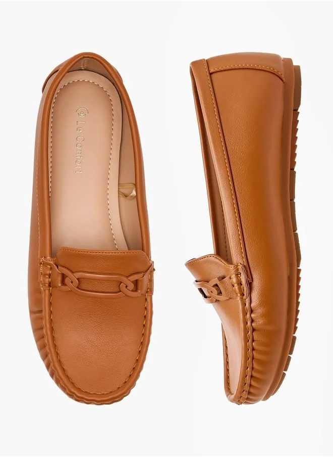 لو كونفورت Women Metal Accent Slip-On Loafers