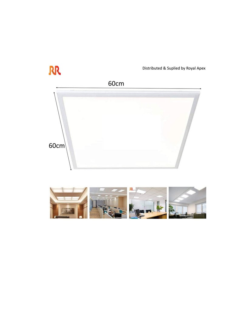 RR Lighting 60x60 LED Flat Panel Light 50W Edge Lit Fixture Zero UV and Flicker Free Zero Blue Light AC85-265V Drop Ceiling Light Indoor Commercial & Home Fixture (Warm White 3000K, Pack of 4) - Image 2