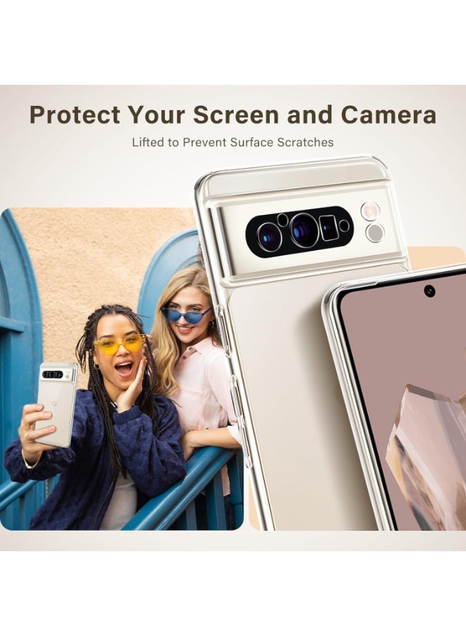 جراب شفاف متوافق مع Google Pixel 9 [حماية كاملة للكاميرا] [وضوح يدوم طويلاً]، غطاء خلفي صلب واقٍ من الصدمات العسكرية لهاتف Pixel 9 - شفاف - Image 2