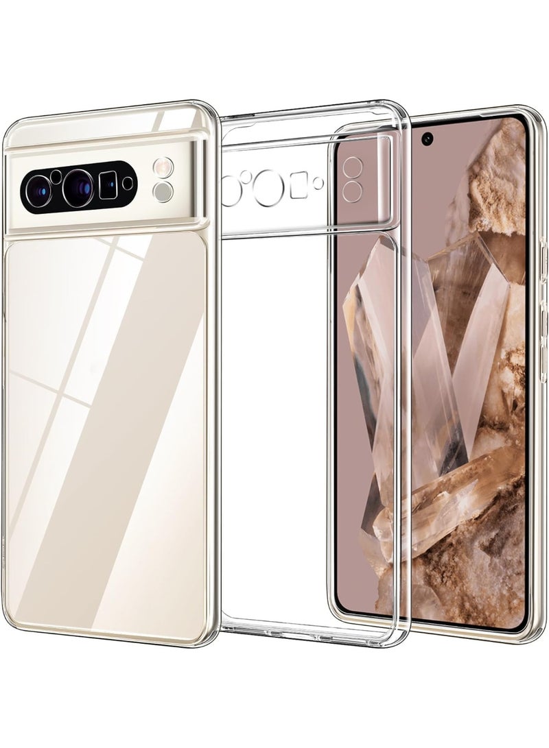 جراب شفاف متوافق مع Google Pixel 9 [حماية كاملة للكاميرا] [وضوح يدوم طويلاً]، غطاء خلفي صلب واقٍ من الصدمات العسكرية لهاتف Pixel 9 - شفاف - Image 3