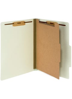 Blue Summit Supplies 10 Letter Size Gray Green Classification Folders 1 Divider 2 Inch Tyvek Expansions Durable 2 Prongs Designed To Organize Standard Medical Files Office Reports Letter Size Green 10 Pack  - Image 1