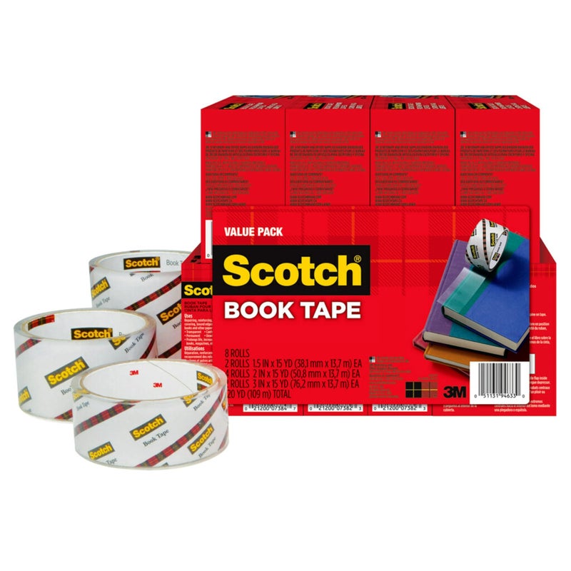 Scotch  Scotch Book Tape Value Pack, Excellent for Repairing, Reinforcing Protecting, and Covering (845-VP)  - Image 4