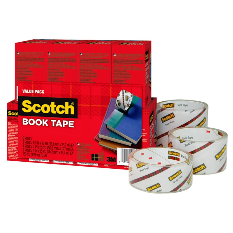 Scotch  Scotch Book Tape Value Pack, Excellent for Repairing, Reinforcing Protecting, and Covering (845-VP)  - Image 5