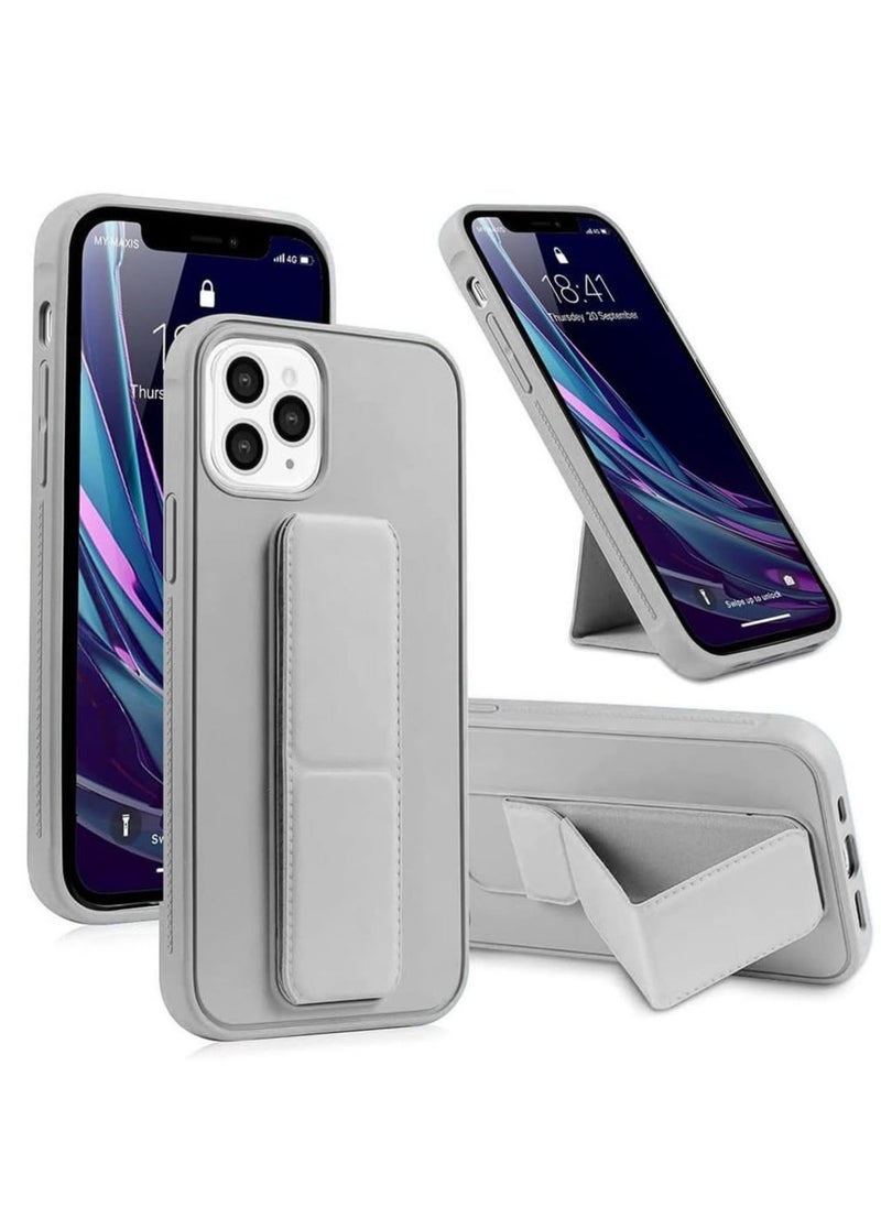 Raxoom Case for iPhone 15 Pro Max, Back Stand Case with Magnetic Holder, Magnetic Hand Grip Anti-fall Anti Scratch Shockproof Cover Case for iPhone 15 Pro Max (15 Pro Max, Gray) - Image 1