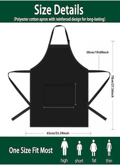 Generic Chef Aprons, Black Apron with 2 Pockets, Waterproof Adjustable Apron for Men, Women, Professional Kitchen Apron for Kitchen, Gardening, Restaurant, Barbecue, Coffee  - Image 2