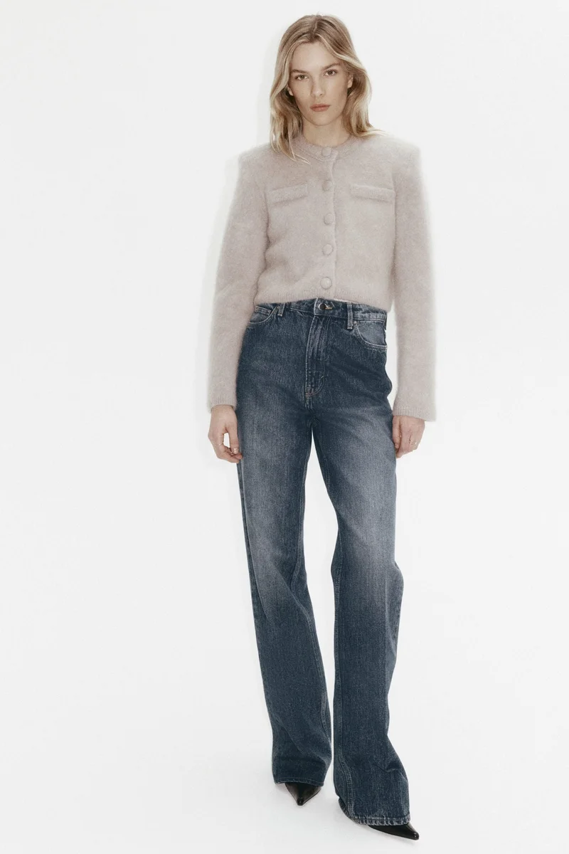 اتش اند ام كنزة من مزيج الموهير بكتف مُبطن