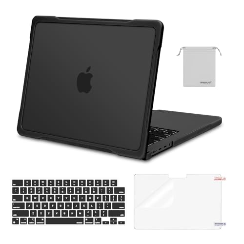 MOSISO Compatible with MacBook Pro 14 inch Case M5 2026 M4 M3 M2 M1 20252021 A3427 A3426 A3434 A3112 A3185 A3401 A2918 A2992 A2779 A2442 4 in 1 Kit AntiCrack Hard Shell with TPU Bumper Black - Image 1