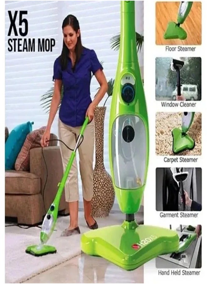 H2O Electric Mop X5 Basic Mop 5 in 1 All Purpose Hand Held All in One Steam Cleaner for Home Use, with 11 Piece Accessory Kit