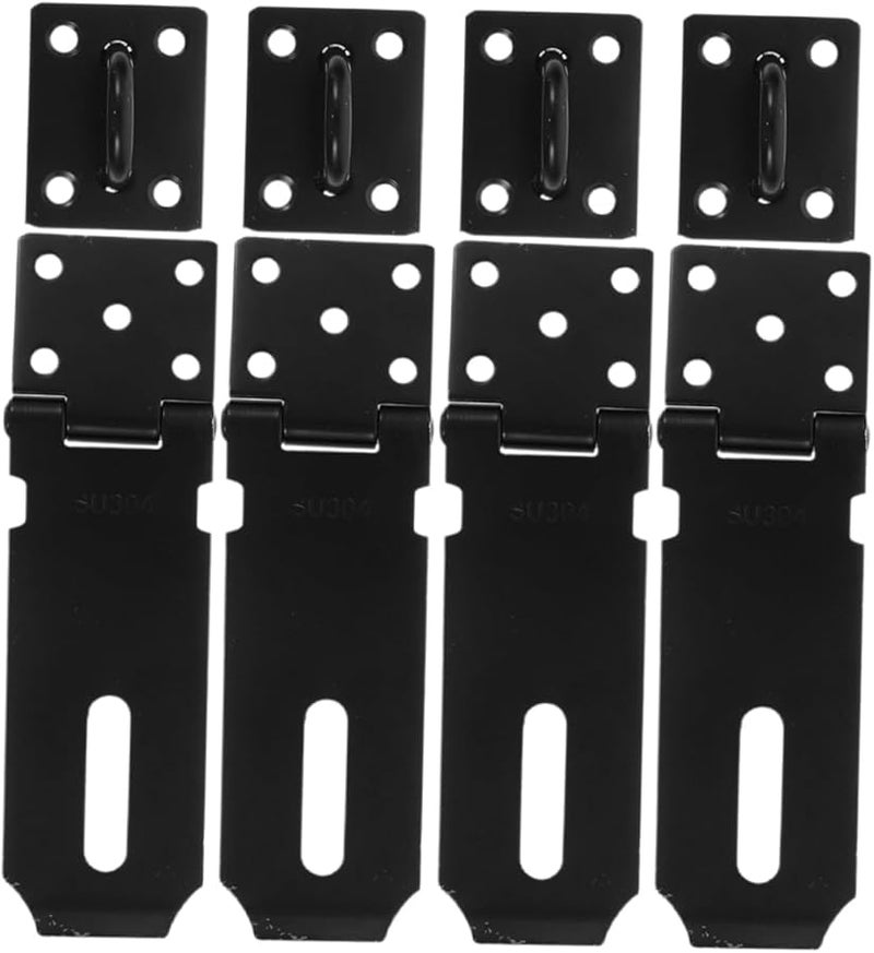 PartyKindom 4 Pack Stainless Steel Deadbolt Hasps Cabinet Drawer Door Latches Easy Install Thickened Design - Image 1