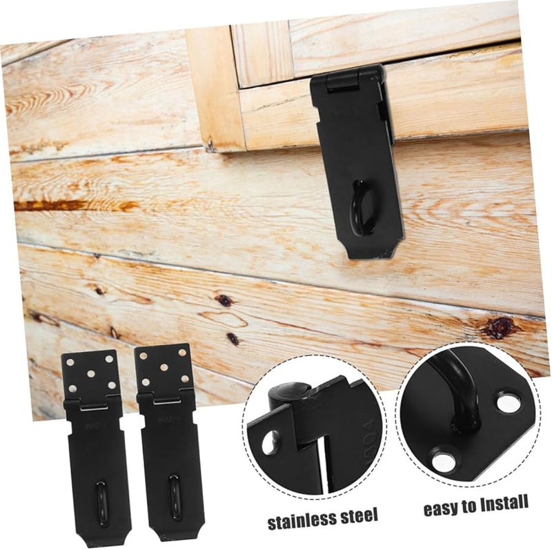 PartyKindom 4 Pack Stainless Steel Deadbolt Hasps Cabinet Drawer Door Latches Easy Install Thickened Design - Image 5
