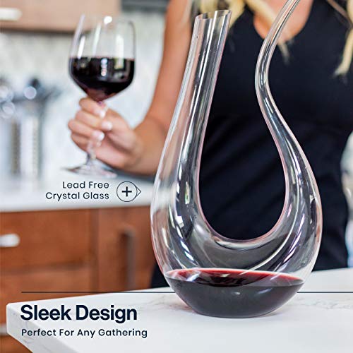 HiCoup Kitchenware HiCoup Red Wine Decanter with Aerator - 750mL Crystal Glass Wine Carafe and Purifier for Home Bar﻿ - Image 3