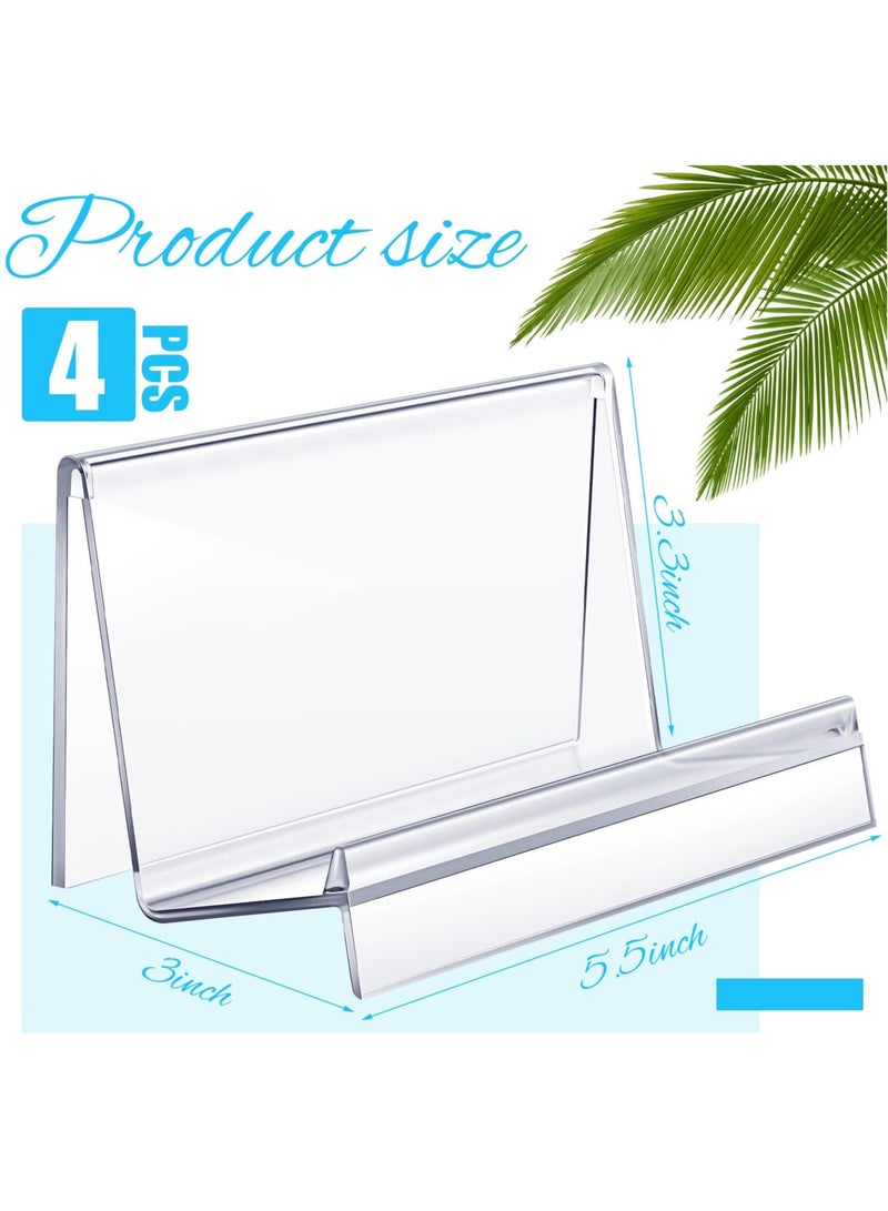 KASTWAVE Purse Display Stand, Clear Acrylic Wallet Display Stand Holder Purse Jewelry Stand Handbag Display Stand Acrylic Purse Organizer for Bag Phone Cards Cosmetic Store Business, 5.5 x 3.3 x 3 Inch (4 Pcs) - Image 4