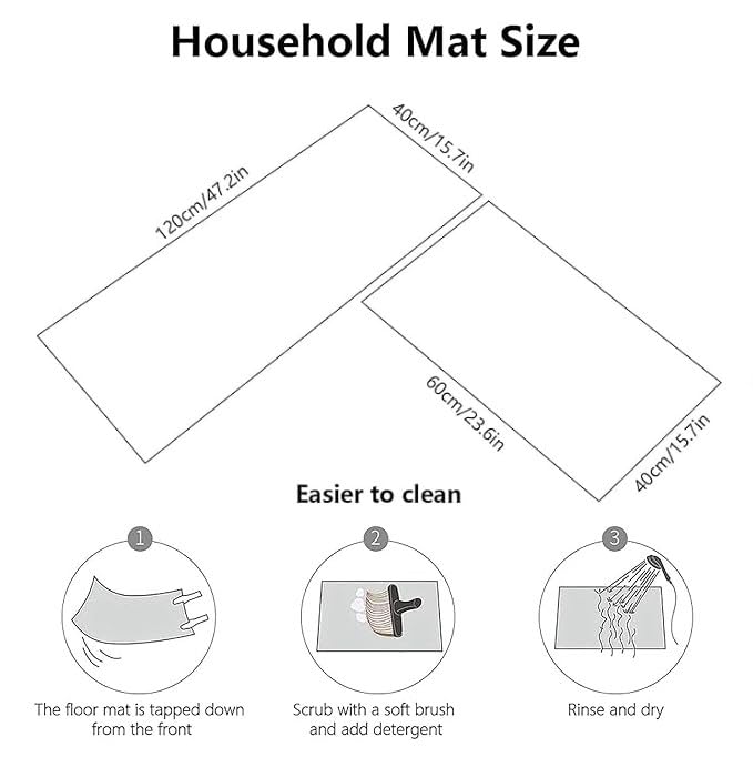 Svaxen Floral Kitchen Mat with Anti-Skid Backing – Waterproof Cushioned Floor Mat for Stove & Sink | Easy Clean Soft Standing Mat for Indian Homes | Elegant Daily Use Rug for Kitchen - Image 2