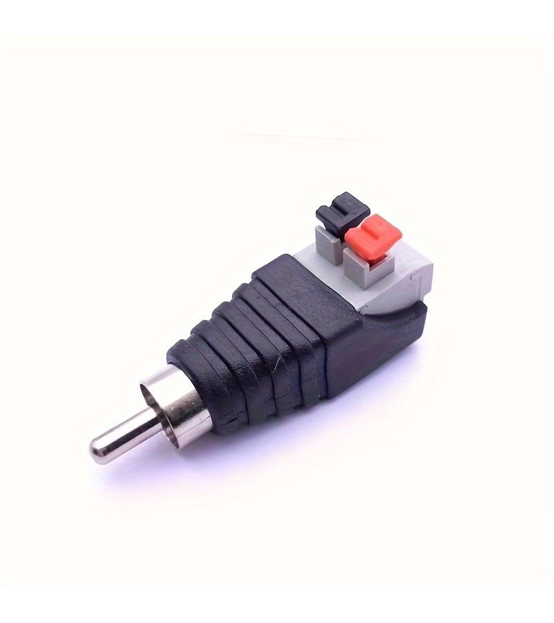 RCA Male to Female Audio Connector Clamp Metallic Spring Terminal Adapter Press On Jack Plug No Battery Required - Image 4