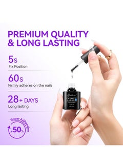 gelike ec Gelike EC Gel Nail Glue UV - 6 in 1 Gel Glue for Nail Tips Need UV Light, 2PCS Strong Adhesive for Press on Nails Acrylic Tips  - Image 2