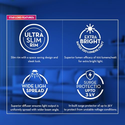 Crompton Star Lord | Recessed Ceiling Lights | 15W | Round | Cool White | for False Ceiling Installation | Cutout: 6" | for Home, Living Room, Office & Shops | Pack of 1 - Image 5