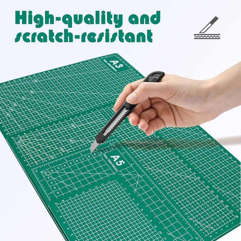 BDS-HOME 4 Packs Cutting Mats, 4size Double Sided Cutting Mat, Non-Slip 5 Layers PVC Cut Mat for Craft Art Projects Fabric Sewing, Scrapbooking Mat, A3 A4 A5 A6 - Image 4