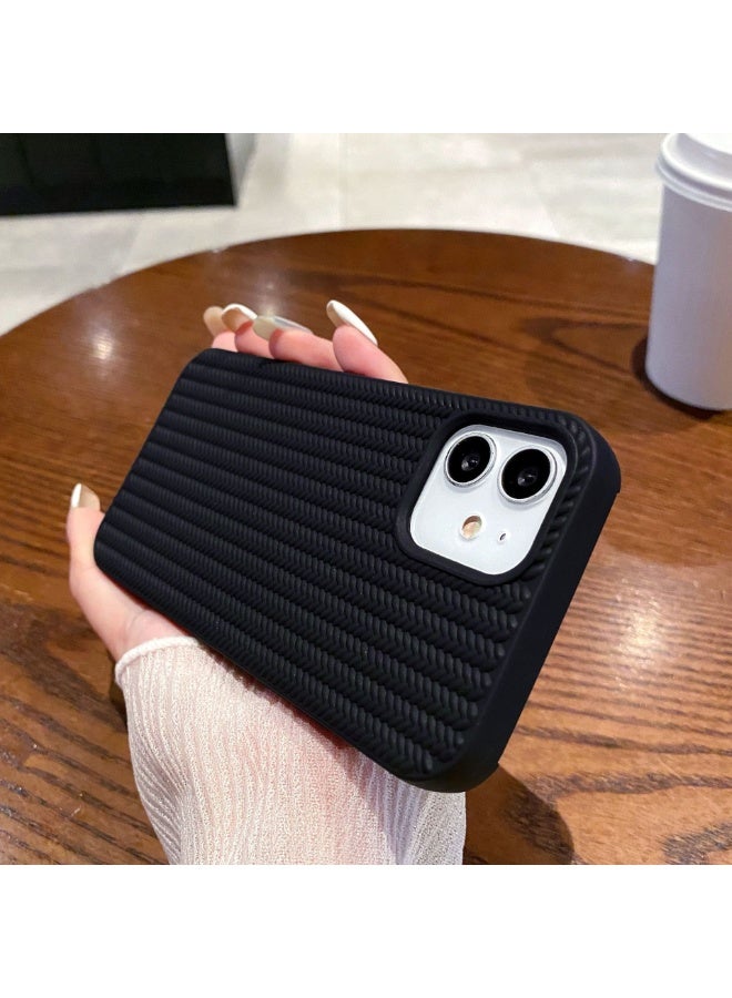 NIBEMINENT Weaving Pattern Protective TPU Case Cover For iPhone 16 Pro, Black - Image 1