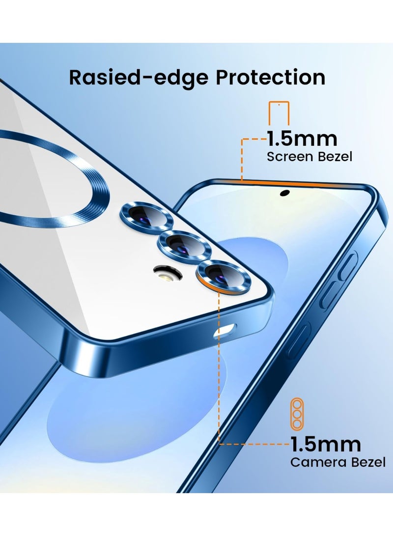 QIRG Soft Clear Case for Samsung Galaxy A57 , Camera Lens Full Protection, Wireless Charging, Shockproof Electroplated TPU Phone Cover (Blue) - Image 4