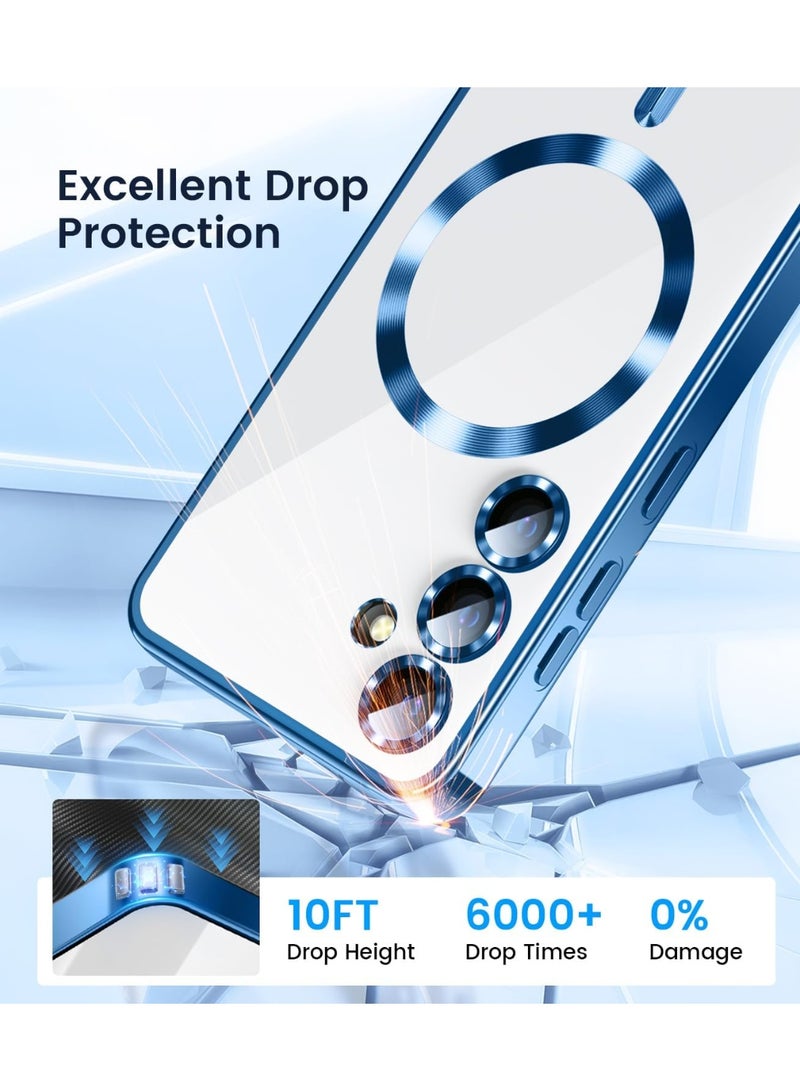 QIRG Soft Clear Case for Samsung Galaxy A57 , Camera Lens Full Protection, Wireless Charging, Shockproof Electroplated TPU Phone Cover (Blue) - Image 5