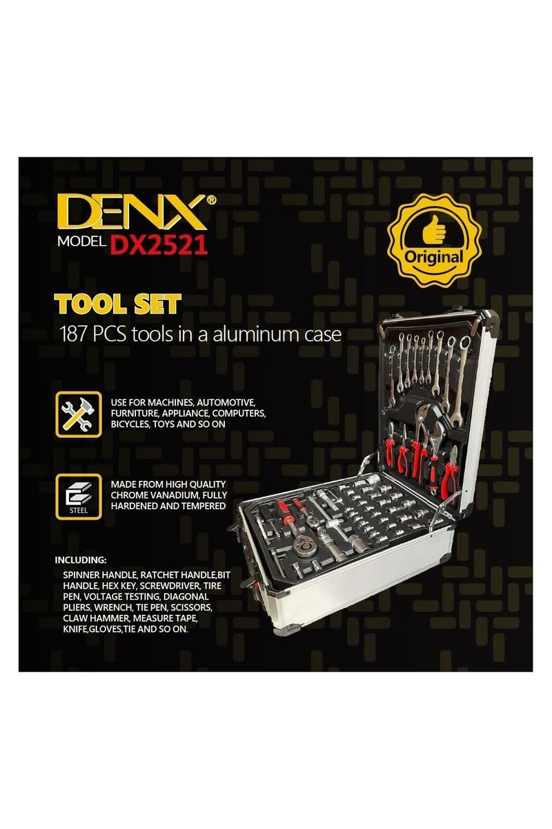 Denx DX2521- 187 Piece Tool Set - Image 1
