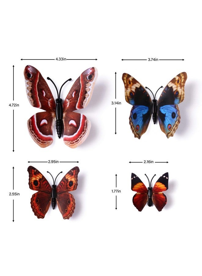 LiveGallery 72 PCS Brown Removable 3D DIY Beautiful Butterfly Wall Decals Colorful Butterflies Art Decor Wall Stickers Murals for Kids Baby Boy Girls Bedroom Classroom Offices (Brown) - Image 2