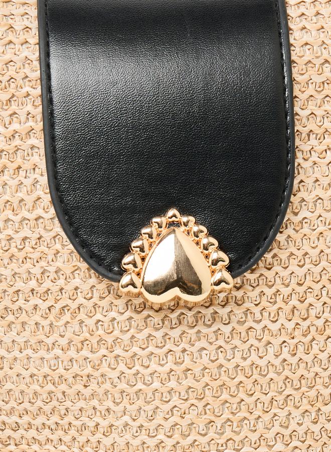 Styli Textured Crossbody Bag with Heart Flap Accent - Image 5