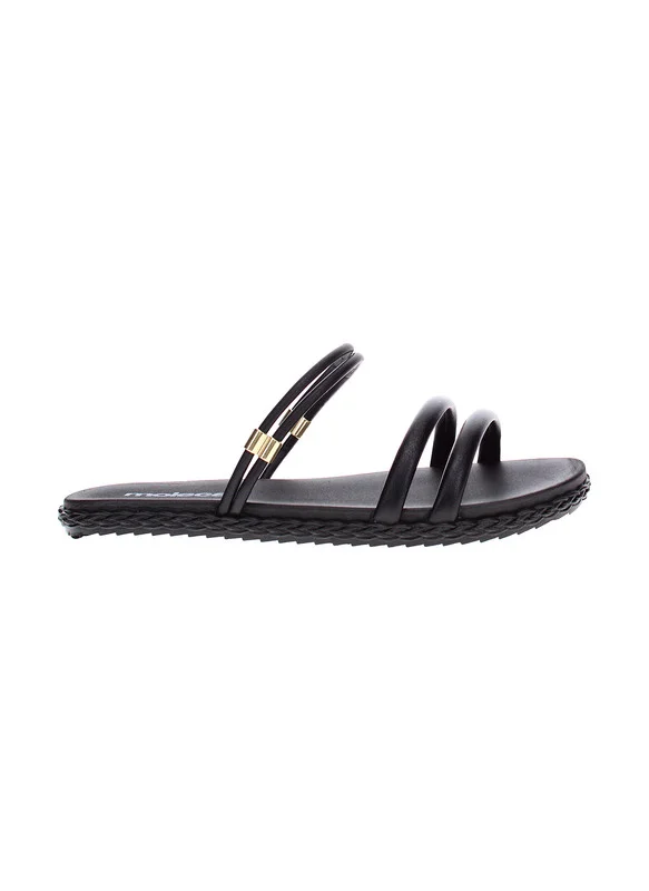 Moleca Moleca Ladies Flat Sandals Black | Made In Brazil