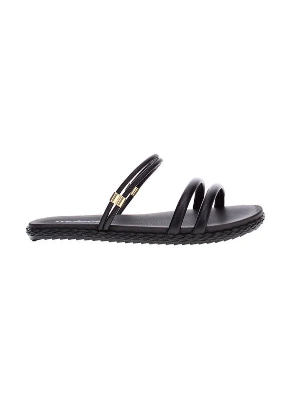 Moleca Ladies Flat Sandals Black | Made In Brazil