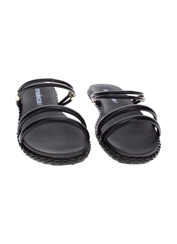 Moleca  Moleca Ladies Flat Sandals Black | Made In Brazil for Women | Best Price UAE