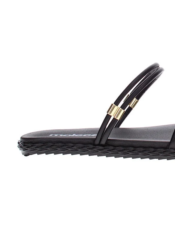 Moleca  Moleca Ladies Flat Sandals Black | Made In Brazil for Women | Best Price UAE